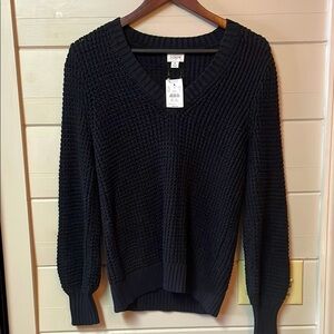 NWT J. Crew Classic Black Knit Sweater Size M.